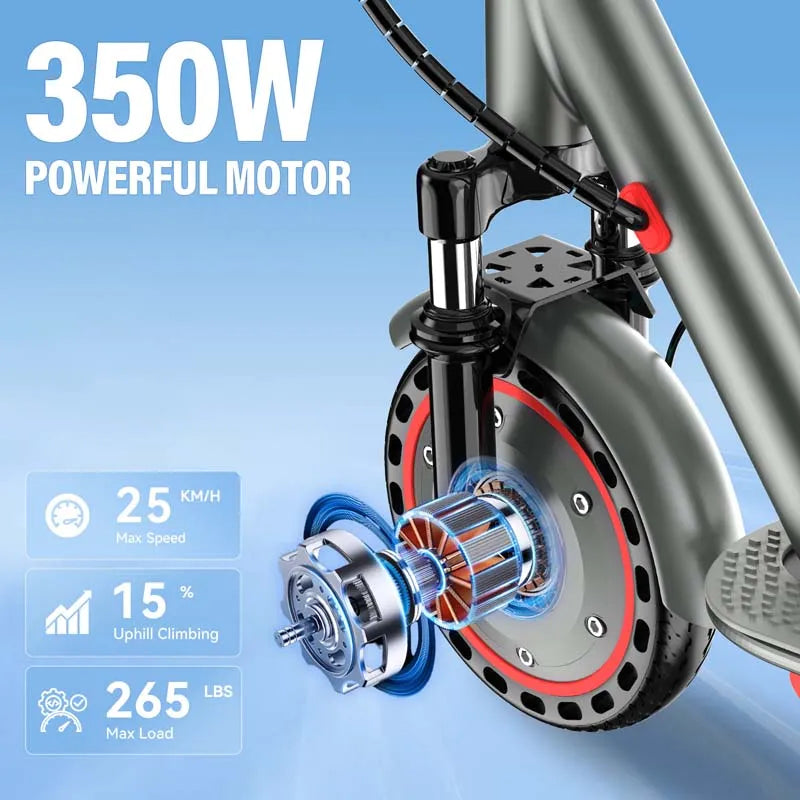 D8 PRO Electric Scooter with 8.5-Inch Solid Tires and Suspension