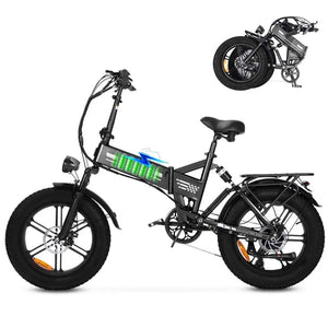 E20 20-Inch Fat Tire Electric Bike, 1000W Rear Motor, Dual Suspension, 48V 15Ah Battery