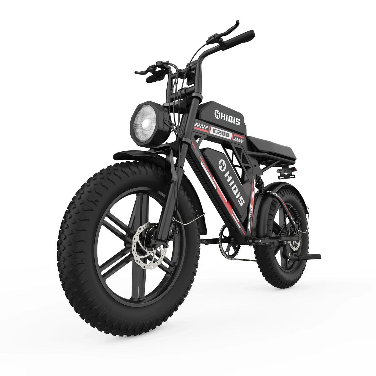 C200 20-Zoll 1000W Fatbike-Elektrofahrrad mit 48V 17,5Ah Akku, Doppelfederung und Shimano 7-Gang-Schaltung