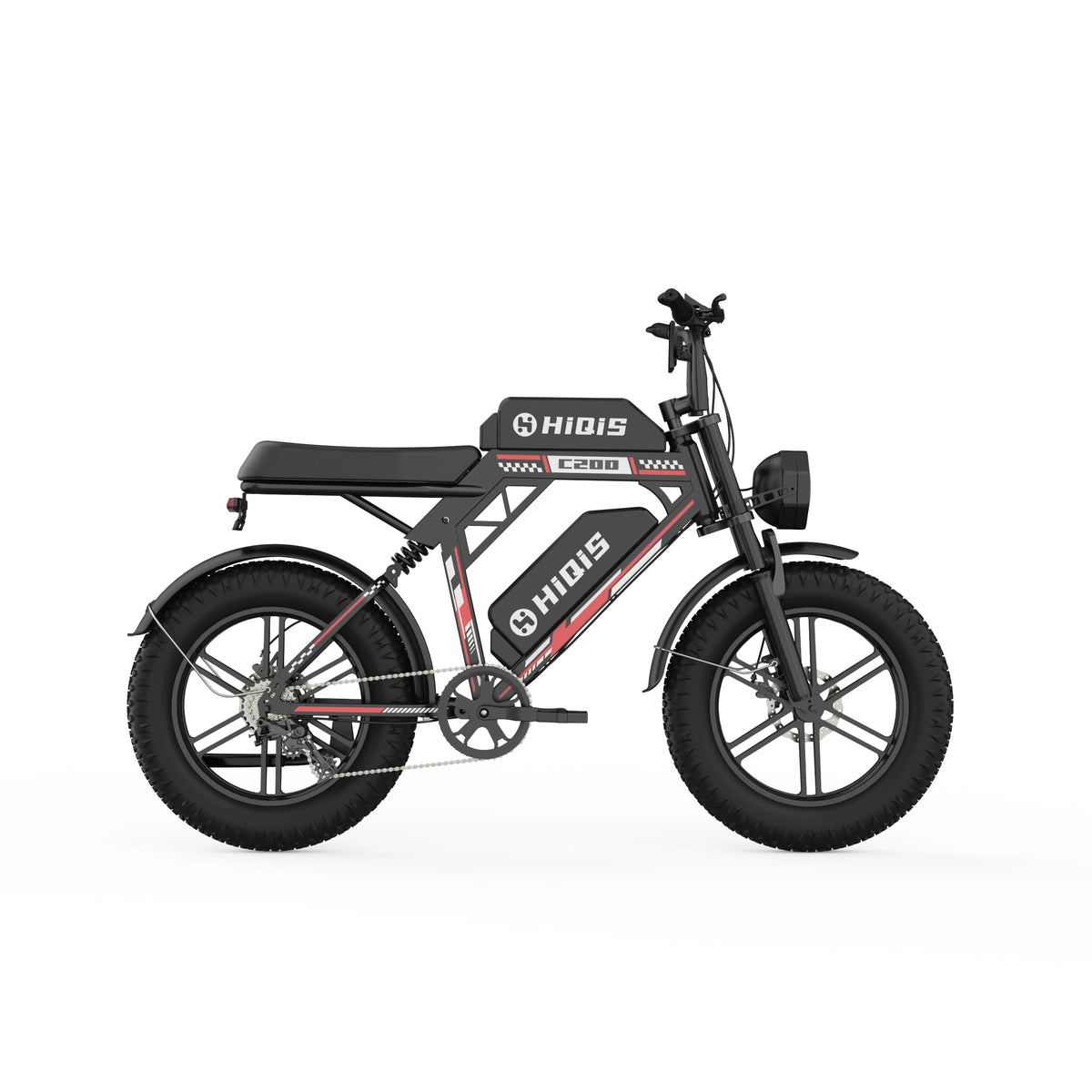 C200 20-Zoll 1000W Fatbike-Elektrofahrrad mit 48V 17,5Ah Akku, Doppelfederung und Shimano 7-Gang-Schaltung