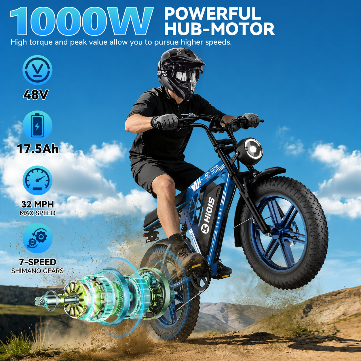 HiQiS C200 Mountain Fat Tire Electric Bike