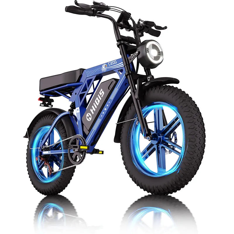 C200 20-Inch 1000W Fat Tire Electric Bike with 48V 17.5Ah Battery, Dual Suspension & Shimano 7-Speed