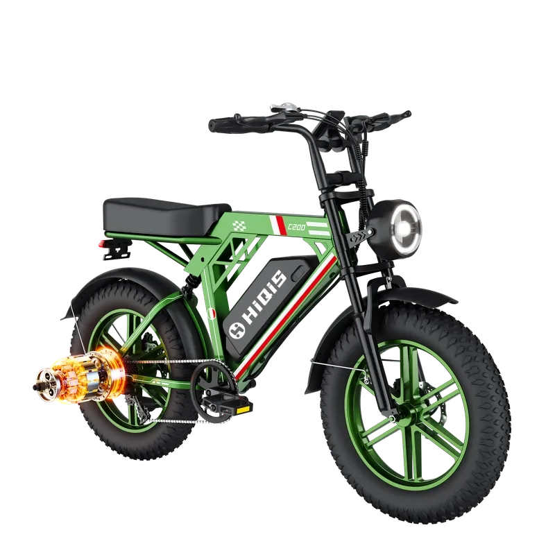 C200 20-Inch 1000W Fat Tire Electric Bike with 48V 17.5Ah Battery, Dual Suspension & Shimano 7-Speed