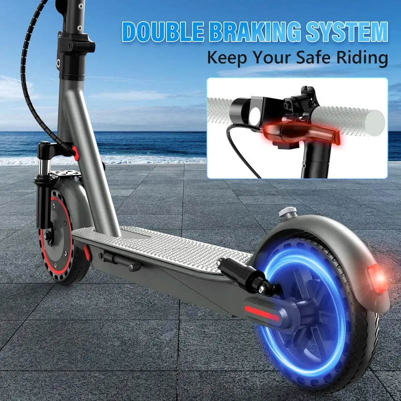 D8 PRO Electric Scooter with 8.5-Inch Solid Tires and Suspension