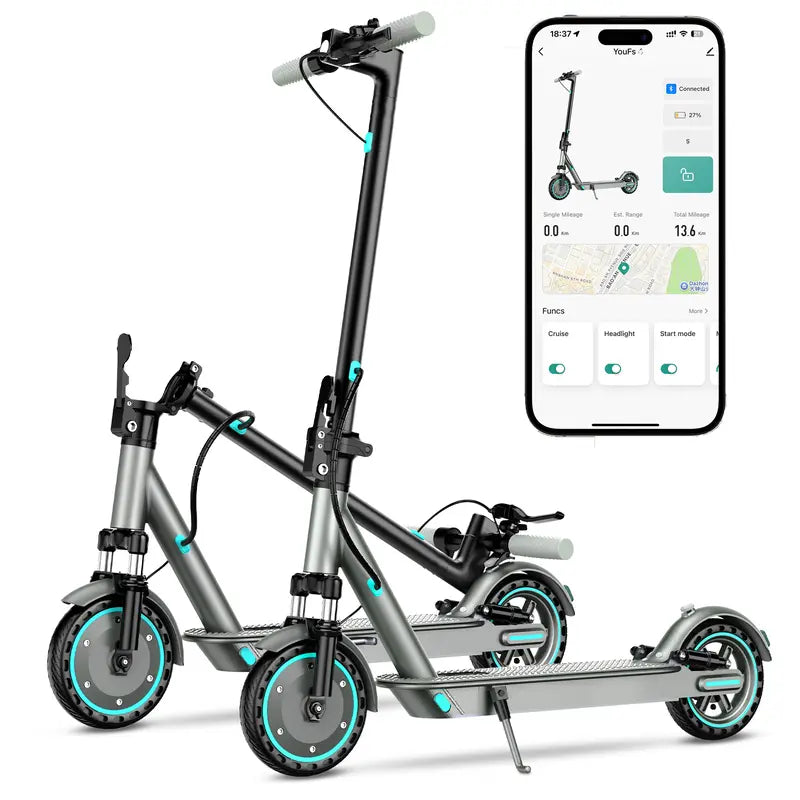D8 PRO Electric Scooter with 8.5-Inch Solid Tires and Suspension