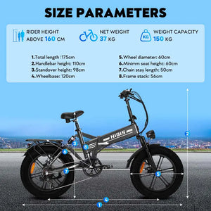 E20 20-Inch Fat Tire Electric Bike, 1000W Rear Motor, Dual Suspension, 48V 15Ah Battery