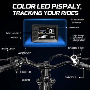 F26 26×4 Inch Fat Tire Electric Bike, 1000W Rear Motor, 48V 15.6Ah Battery