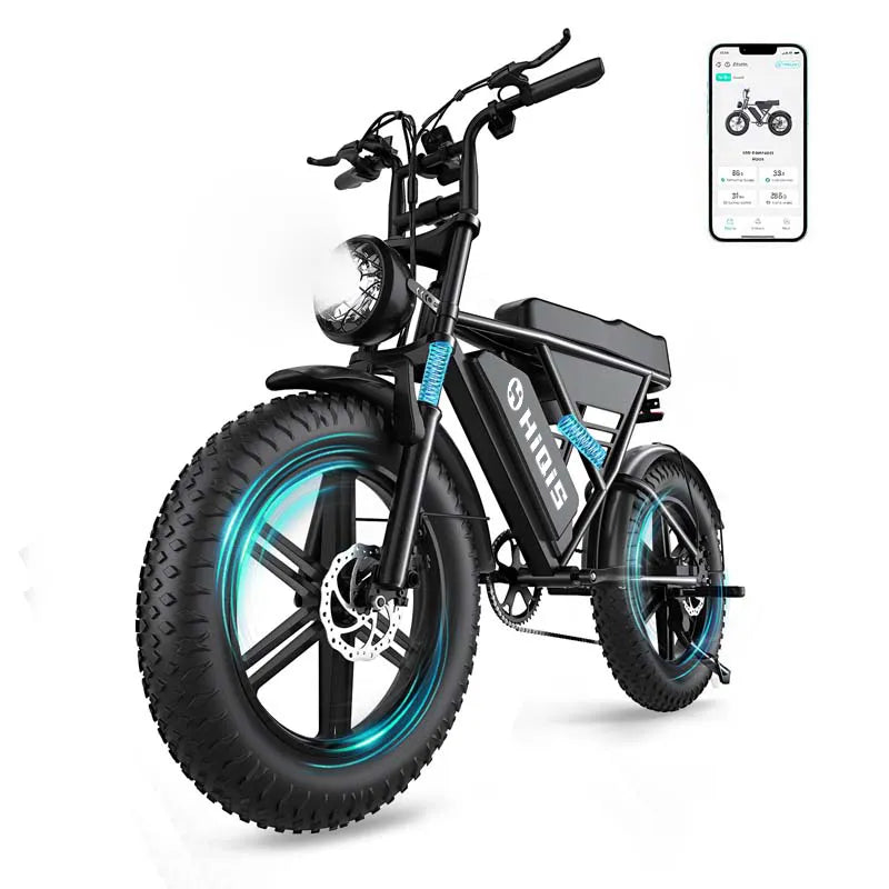 G60 20×4 Inch Fat Tire Electric Bike, 1000W Rear Motor, 48V 20Ah Battery