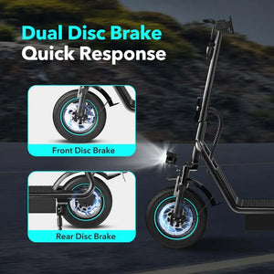 V12 PRO 600W Electric Scooter with 10-Inch Air Tires
